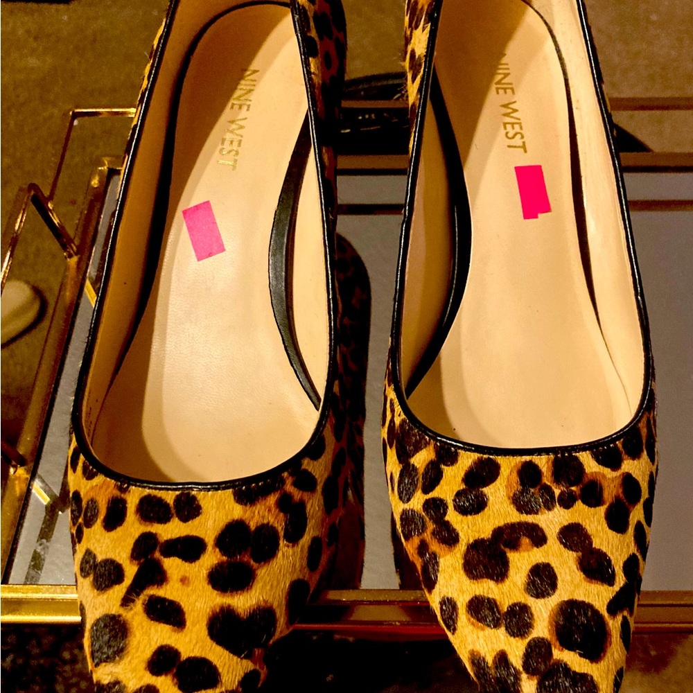Leopard pumps  by Nine West size 8.5 great condition .